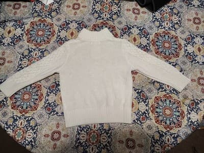 Cat & Jack | Toddler 3T Cable Knit Cream Sweater - Thumbnail 2