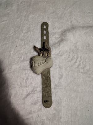 Shrek Wrist Watch TV Donkey Grey Plastic Straps 8" Long Vintage Free Shipping