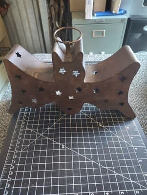 Bat Shaped Metal Luminary -Candle or String Light Holder - Halloween - Witchy - Thumbnail 5