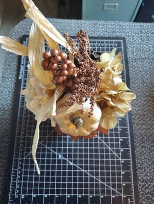 october november fall basket with artificial flowers In Beautiful Planter Box - Thumbnail 5