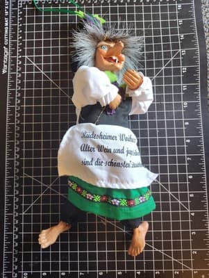 PHalloween Vintage Folk Art European Witch Decor (Missing Broom)