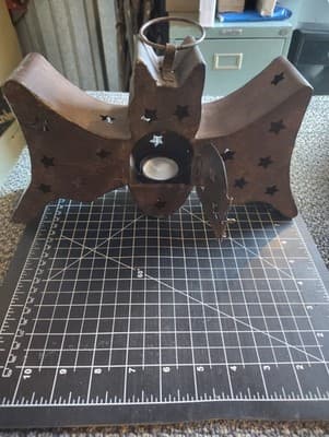 Bat Shaped Metal Luminary -Candle or String Light Holder - Halloween - Witchy - Thumbnail 4