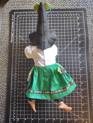 PHalloween Vintage Folk Art European Witch Decor (Missing Broom) - Thumbnail 2