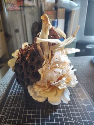 october november fall basket with artificial flowers In Beautiful Planter Box - Thumbnail 3