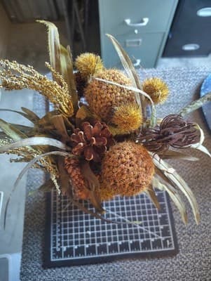 Dried Flower Arrangement in Brown Vase with Natural Botanicals - Thumbnail 5