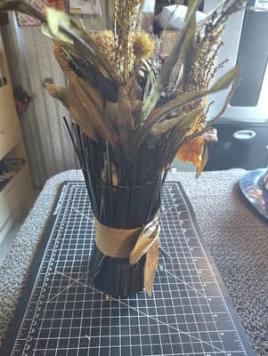 Dried Flower Arrangement in Brown Vase with Natural Botanicals - Thumbnail 2