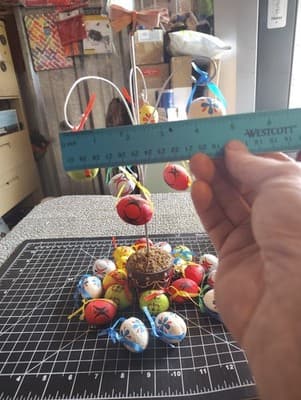 Metal Easter Egg Tree Decoupage Decorative Eggs Table Top Flower Spring Rabbits - Thumbnail 9