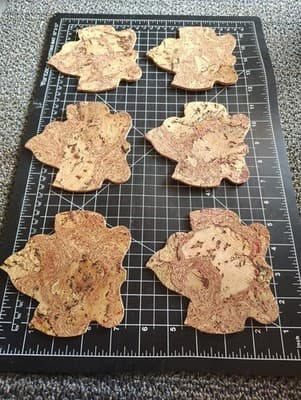 Maple Leaf Coasters set of 6 Sustainable All Natural Portugal Cork - Thumbnail 8