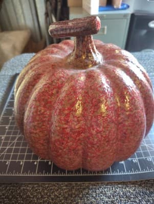 Ceramic speckled pumpkin Halloween fall home decor - Thumbnail 3