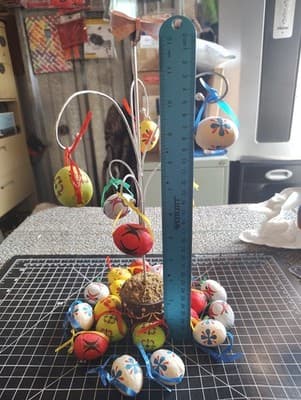 Metal Easter Egg Tree Decoupage Decorative Eggs Table Top Flower Spring Rabbits - Thumbnail 8