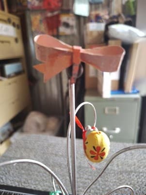 Metal Easter Egg Tree Decoupage Decorative Eggs Table Top Flower Spring Rabbits - Thumbnail 7