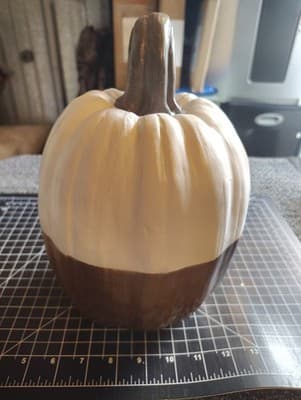 Michael's Two-tone Craft Pumpkin White On Top Coppery Gold On Bottom. - Thumbnail 3