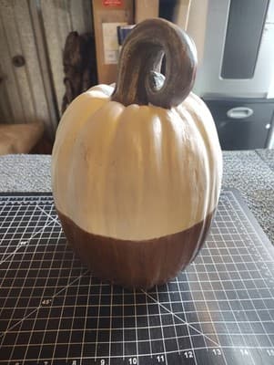 Michael's Two-tone Craft Pumpkin White On Top Coppery Gold On Bottom. - Thumbnail 2