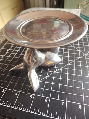 Silver Metal Bunny Dish Easter Spring Made Candle Holder, Candle Included Used