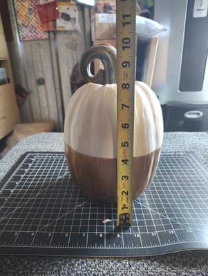 Michael's Two-tone Craft Pumpkin White On Top Coppery Gold On Bottom. - Thumbnail 5