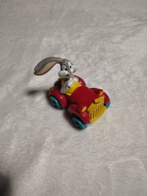 Vintage Plastic 1992 Bugs Bunny Red Stretch Car Warner Bros Toy Looney Tunes - Thumbnail 2