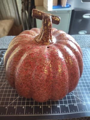 Ceramic speckled pumpkin Halloween fall home decor - Thumbnail 2