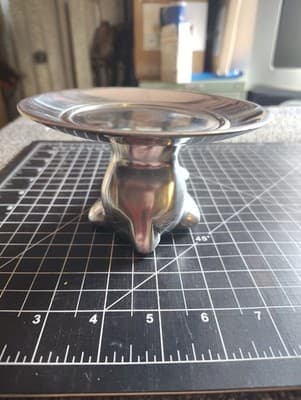 Silver Metal Bunny Dish Easter Spring Made Candle Holder, Candle Included Used - Thumbnail 4