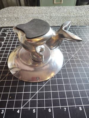 Silver Metal Bunny Dish Easter Spring Made Candle Holder, Candle Included Used - Thumbnail 6