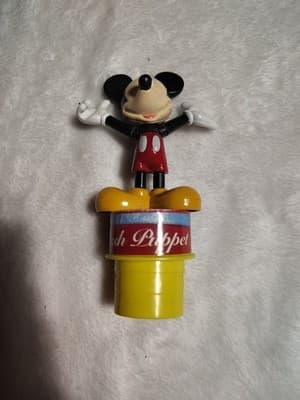 2000 Disney Mickey Mouse Push down toy Puppet plastic 5.25” flix