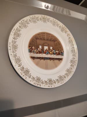 Lord's Last Supper Plate First Edition Sanders Mfg Co Nashville TN 23K Gold 10" - Thumbnail 2