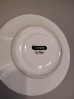 Dynasty Fine China Dalian Orange Rust Yellow Flower Saucer Cup Plate - Thumbnail 3