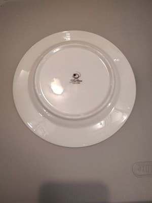 7.5" Salad PlateHP Pink, Dusted Blue On Lace Porcelain China With Silver - Thumbnail 2