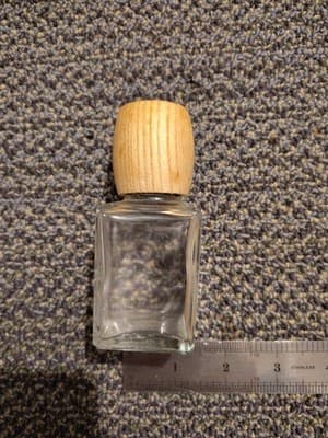 Vintage 1980's English Leather Cologne Empty Bottle Wooden Top With Label - Thumbnail 2