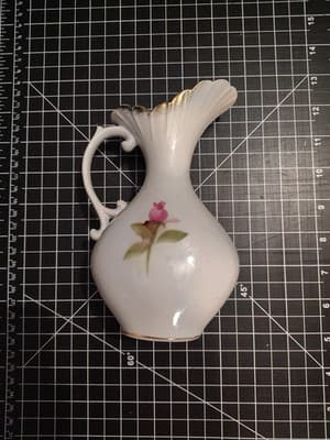 Lenwile China ARDALT JAPAN Hand Painted Floral Pitcher Vase Gilded Accents 7" - Thumbnail 3