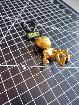 2018 Bendy and the Dark Revival EXCULSIVE Gold Keychain - Thumbnail 3