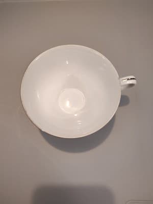 Vintage Harmony Mikuni China, White W/ Pink Roses Coffee Cup, Japan - Thumbnail 2