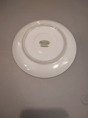 8 Vintage Harmony Mikuni China, White W/ Pink Roses Saucer, Japan - Thumbnail 2
