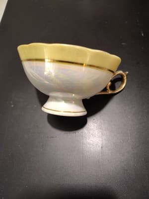 Vintage Iridescent Gold And Peach Colored Accent Tea Cup Japan Fruit - Thumbnail 2