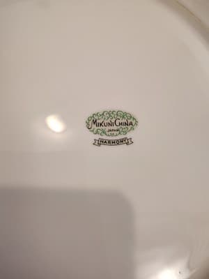 Vintage Harmony Mikuni China 10.25" Dinner Plate , White/Pink Roses Saucer Japan - Thumbnail 3