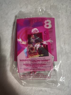2001 McDonald's Happy Meal Toy Fun Time Barbie # 8 McDonald's Apron Worker NEW