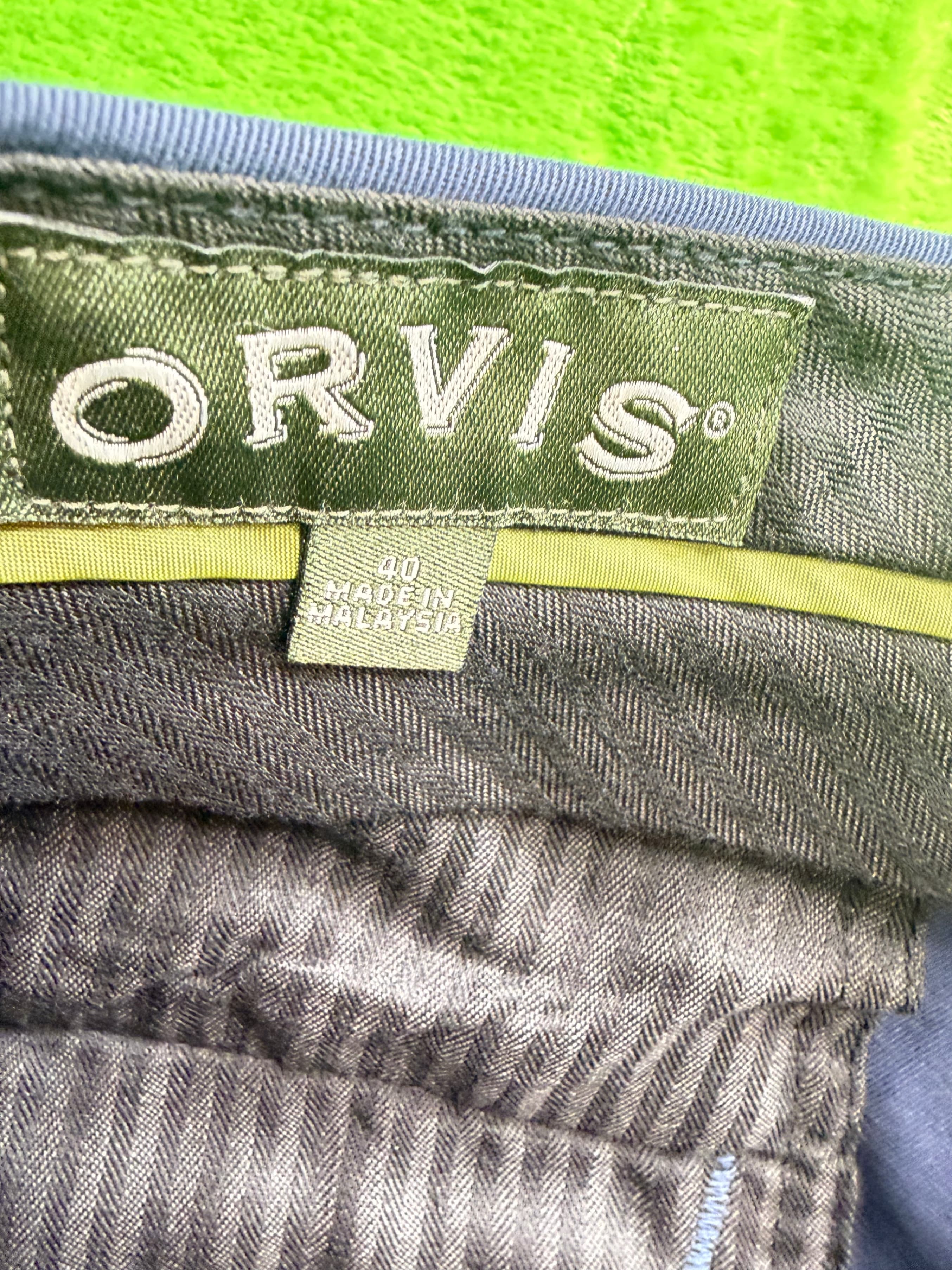 Orvis NWT Mens Pleated Stretch Chino Pants Sz 40x33 Gray - Thumbnail 3