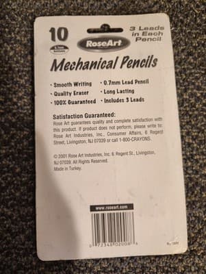 RoseArt #2 Lead Mechanical Pencils 10 Pack MPN 2008 - Thumbnail 2