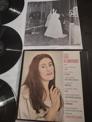 Donizetti Lucia Di Lammermoor Joan Sutherland London OSA 1327 3 LPs w/ Libretto - Thumbnail 3