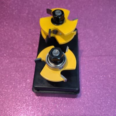 KOWOOD Pro Tongue and Groove Set of 2 Pieces 1/4 Inch Shank Router Bit Set - New - Thumbnail 3