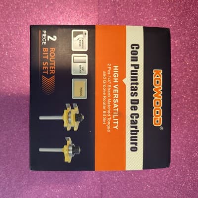 KOWOOD Pro Tongue and Groove Set of 2 Pieces 1/4 Inch Shank Router Bit Set - New - Thumbnail 6