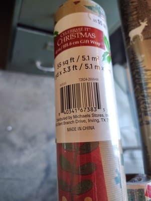8 Pack Christmas Wrapping Paper Rolls Various Prints And Square Ft-NEW - Thumbnail 4