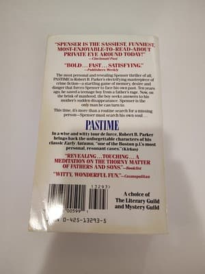 Pastime by Robert B. Parker 1992 Mass Market Paperback Murder Thriller Suspense - Thumbnail 2