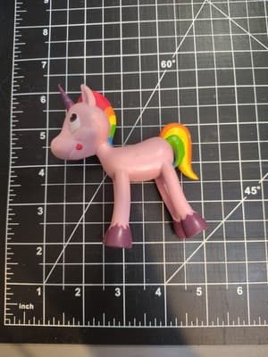 Vintage Y2K Unicorn Bendable Figurine Derpy Face Rainbow Mane - Thumbnail 4