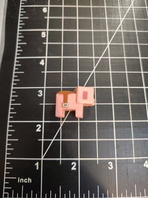 Minecraft Mini-Figures Stone Series 2 1" Pig with Saddle Figure Mojang - Thumbnail 3