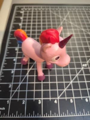 Vintage Y2K Unicorn Bendable Figurine Derpy Face Rainbow Mane - Thumbnail 2