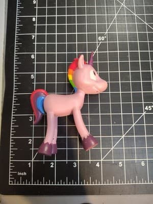 Vintage Y2K Unicorn Bendable Figurine Derpy Face Rainbow Mane - Thumbnail 5