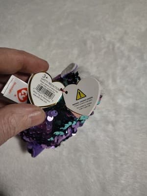 TY TEENY TY'S "MOONLIGHT" Purple Owl 5" Plush FLIPPABLES SEQUINS ~NEW WITH TAGS - Thumbnail 5