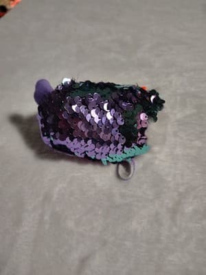 TY TEENY TY'S "MOONLIGHT" Purple Owl 5" Plush FLIPPABLES SEQUINS ~NEW WITH TAGS - Thumbnail 4