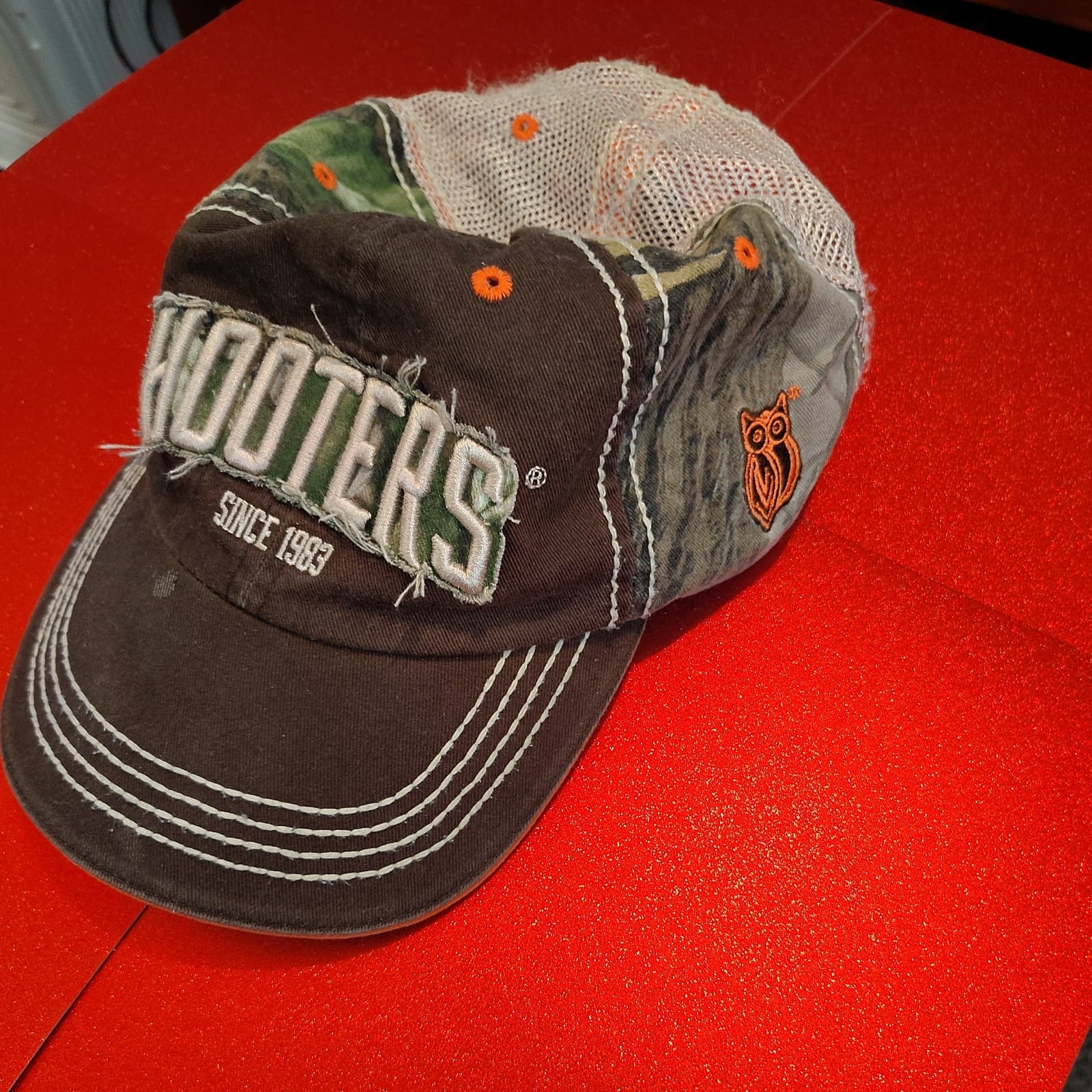 HOOTERS Baseball Hat Since 1983 Owl Adjustable Embroidered Mesh Back - Thumbnail 2