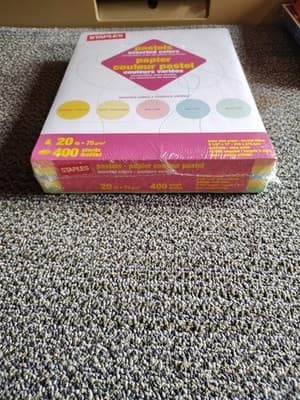 1 Reams (400 sheets/ream) Staples Pastels paper 8.5"x11" canary pink blue green - Thumbnail 3